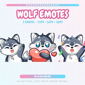 Wolf Emote Set for - Twitch, YouTube | Streaming | Discord Stickers | Stream Emotes