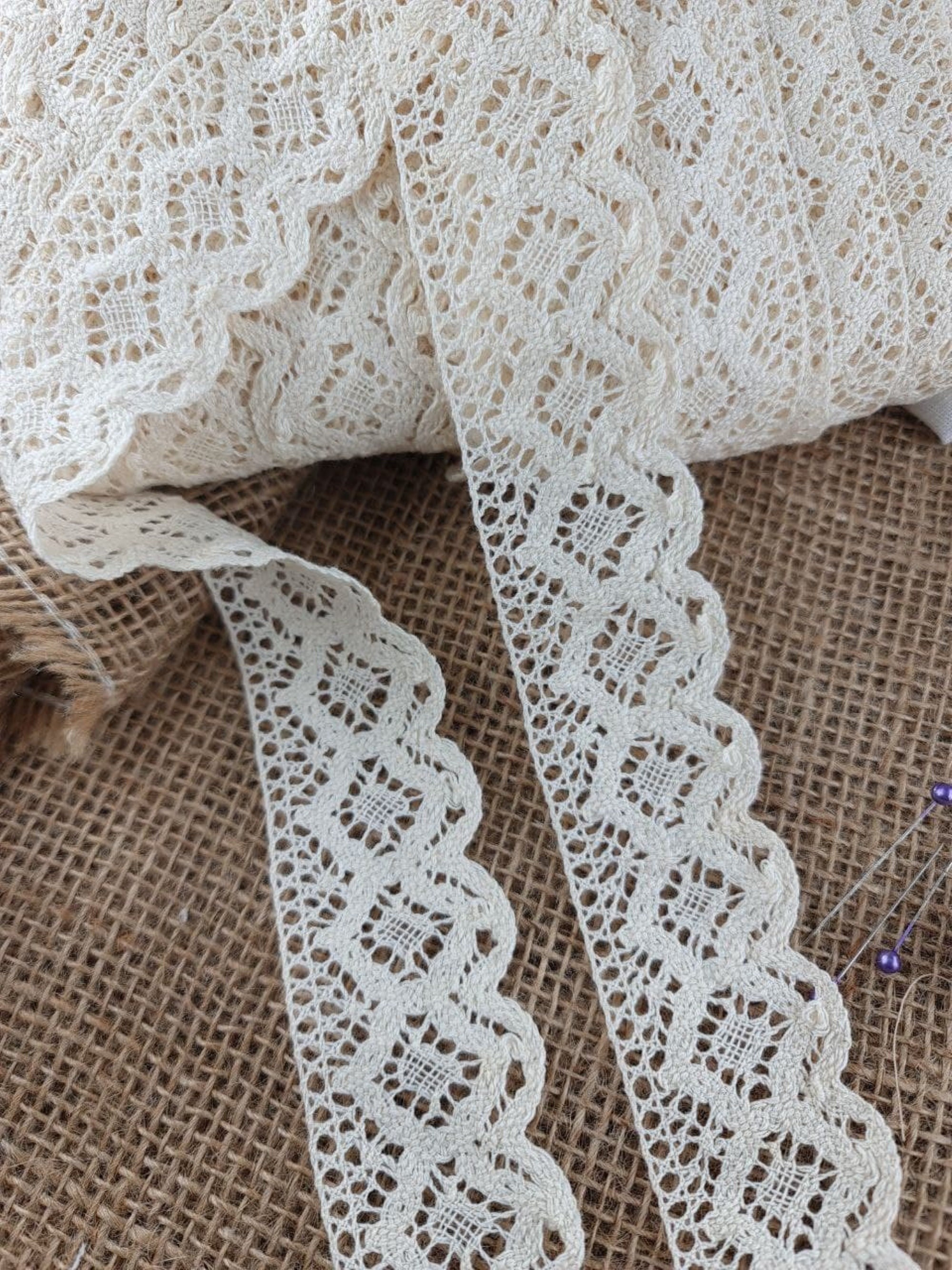 4cm Natural Wide Cotton Lace By The Meter Lace For Clothing 