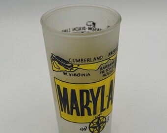 Vintage Hazel Atlas Frosted Souvenir Maryland, Frosted Glass