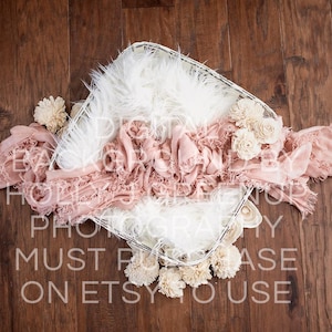 Newborn Digital Backdrop for newborn photographers white wood pink