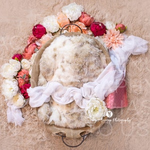 Pink White Floral Newborn Digital Background