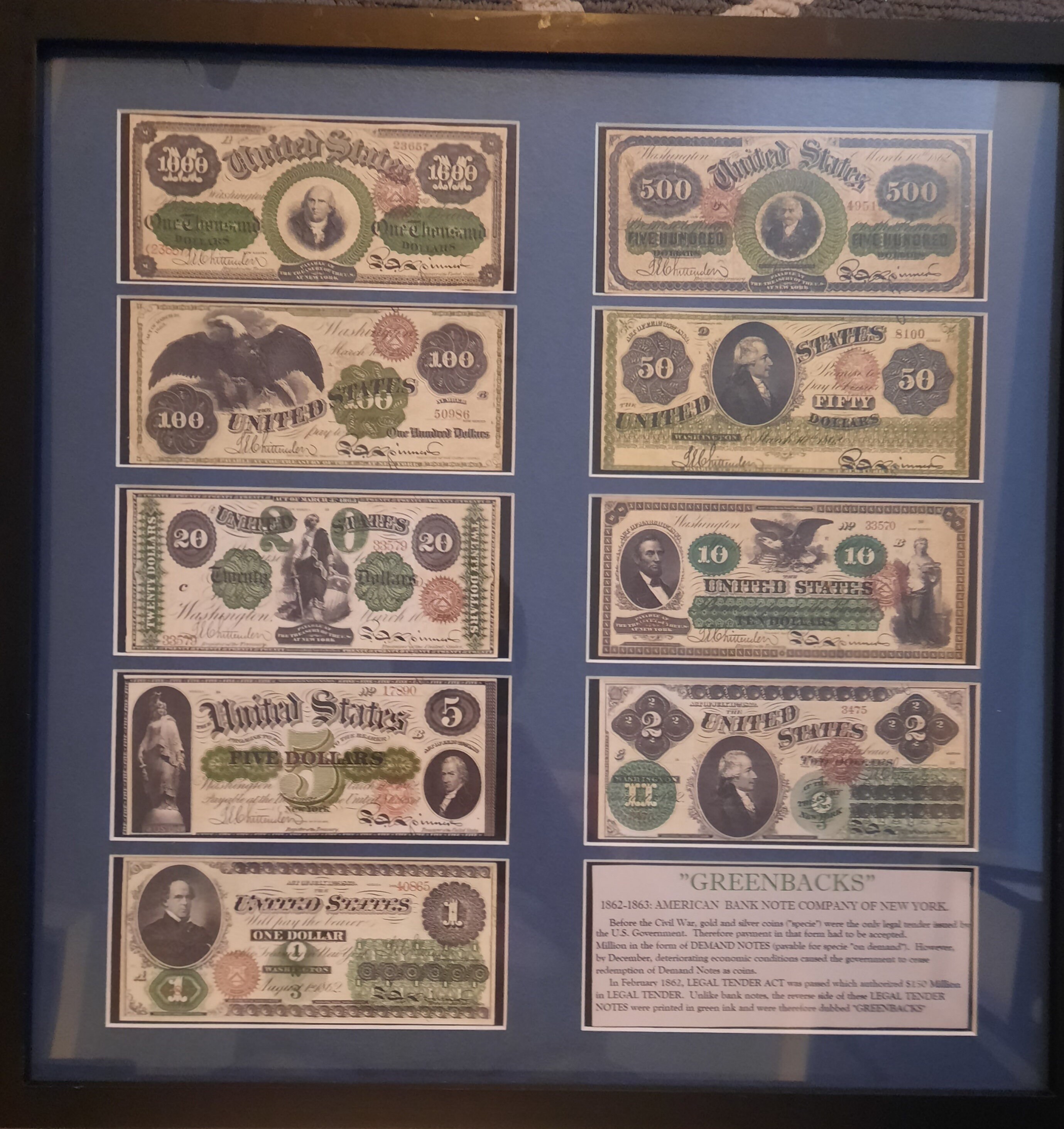 Civil War United States Currency Greenbacks | Etsy