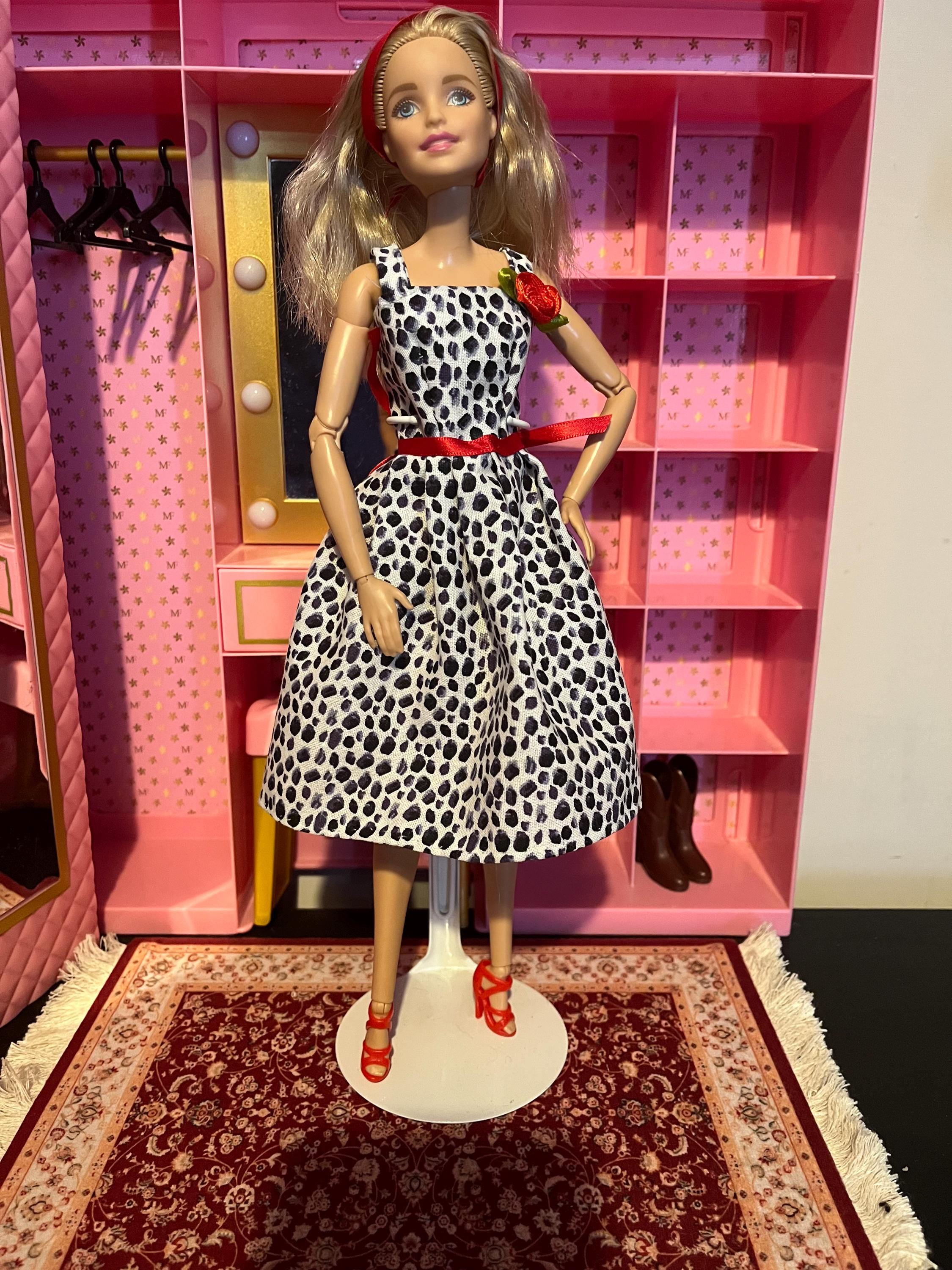 Striking Rockabilly inspired Sundress for  30 cm fashion dolls like Barbie, Sindy, Steffi Love, Tressy, Fleur, Disney Princesses, Petra etc.