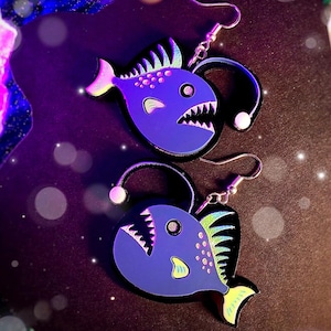 Glow in the Dark Angler Fish Earrings