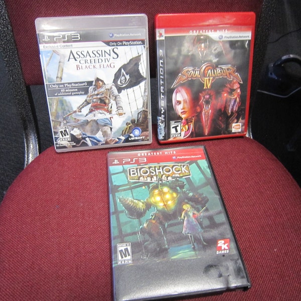 PS3 game lot - Biochock, Assassins Creed and Soul Calibur