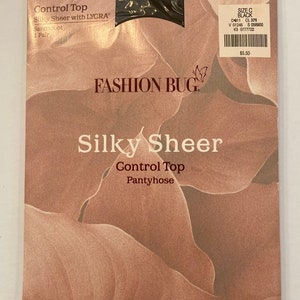 Fashion Bug Pantyhose, Size C, Black, Control Top, Sandalfoot, New In Package, Ladies Hosiery