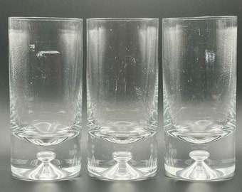 3 Block Crystal Old Fashioned Glasses, Karlstadt, Heavy Bubble Base, Made In Poland, Handblown Crystal, Drinking Glasses, Tall Cocktails