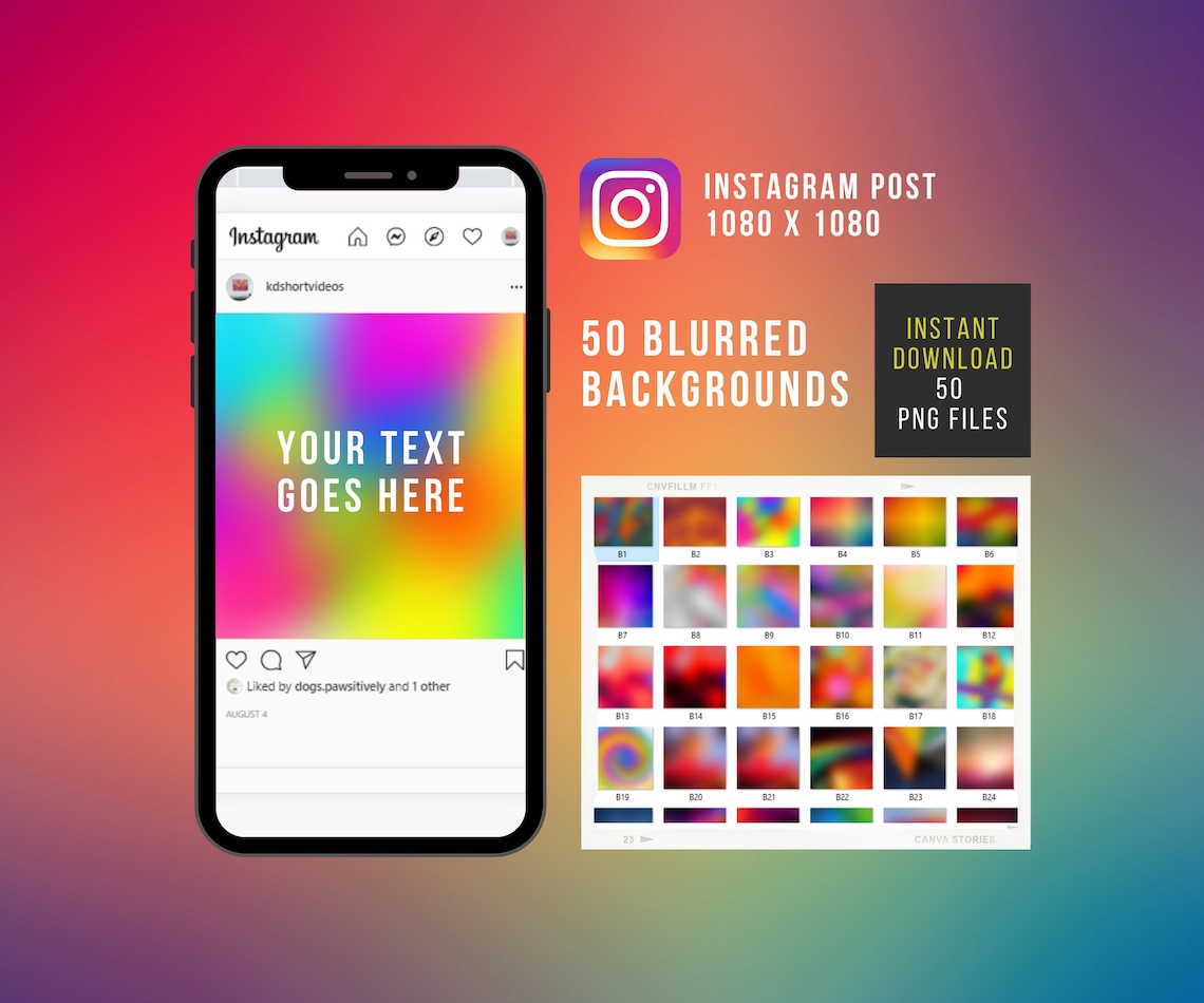 50 Instagram Backgrounds Instagram Post Backgrounds Etsy