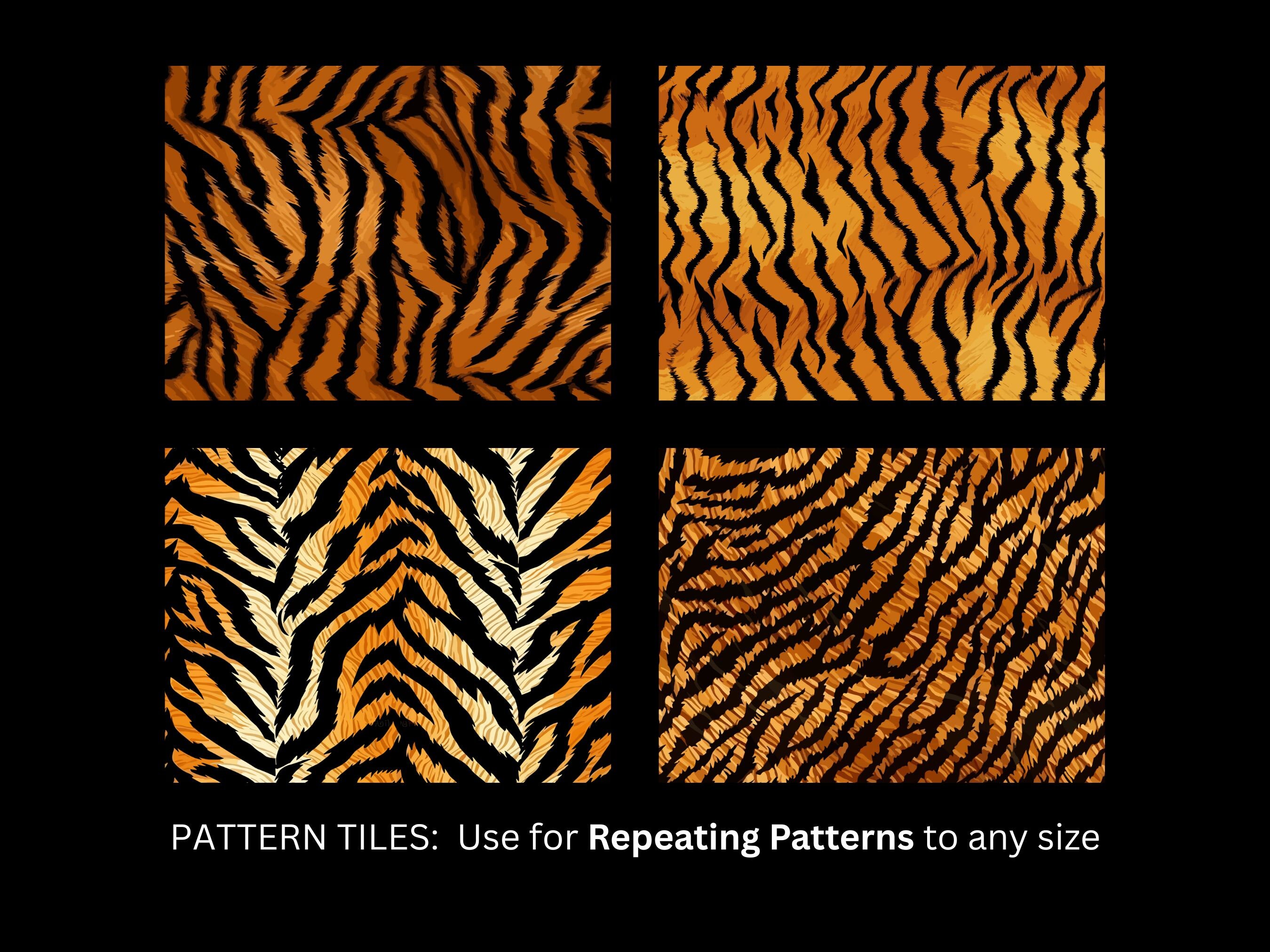 Set of 4 Tiger Seamless Patterns Tiger Skin Print Pattern - Etsy