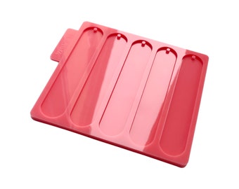 Bords incurvés 5 signets Moule en silicone 2.5x14 cm / 0.98x5.51 « | moule en silicone de haute qualité | Moule en silicone pour l’art de la résine | Moule à signets