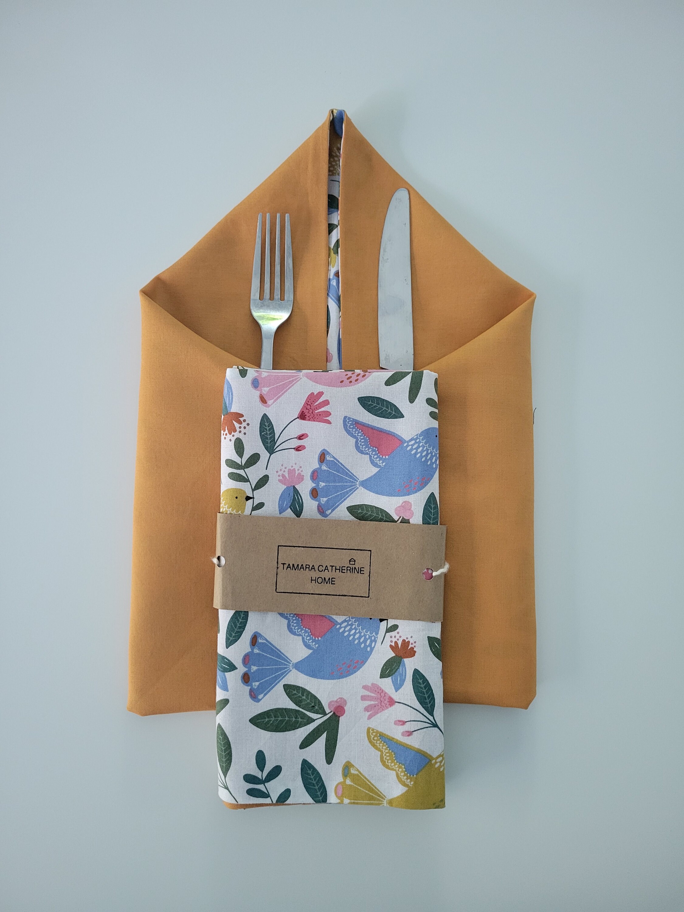 NAVA BIRD Dinner Napkins EcoFriendly Cotton Napkins Reusable Napkins Sustainable Home Home Decor Floral Decor Picnic Home