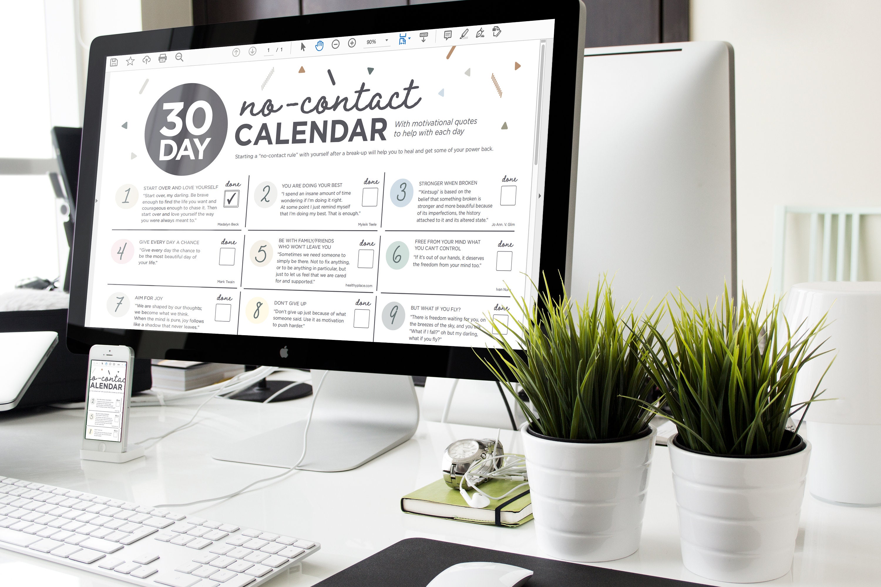 30 Day Breakup No Contact Rule Calendar A4 and A3 printable Etsy
