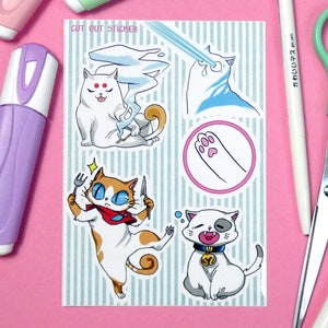 Funny Cats | Waterproof Sticker | Vinyl Sticker | Cute Planner Sticker | Laptop Sticker | Cut Out Sticker