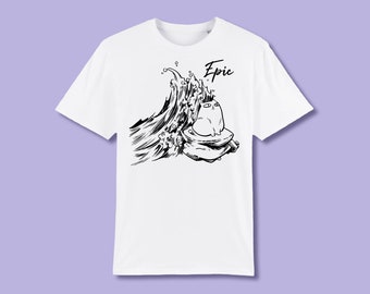 T-Shirt EPIC CAT, White T-Shirt, Epic Cat, Organic Cotton, Fair Trade, Gift for Cat Fans