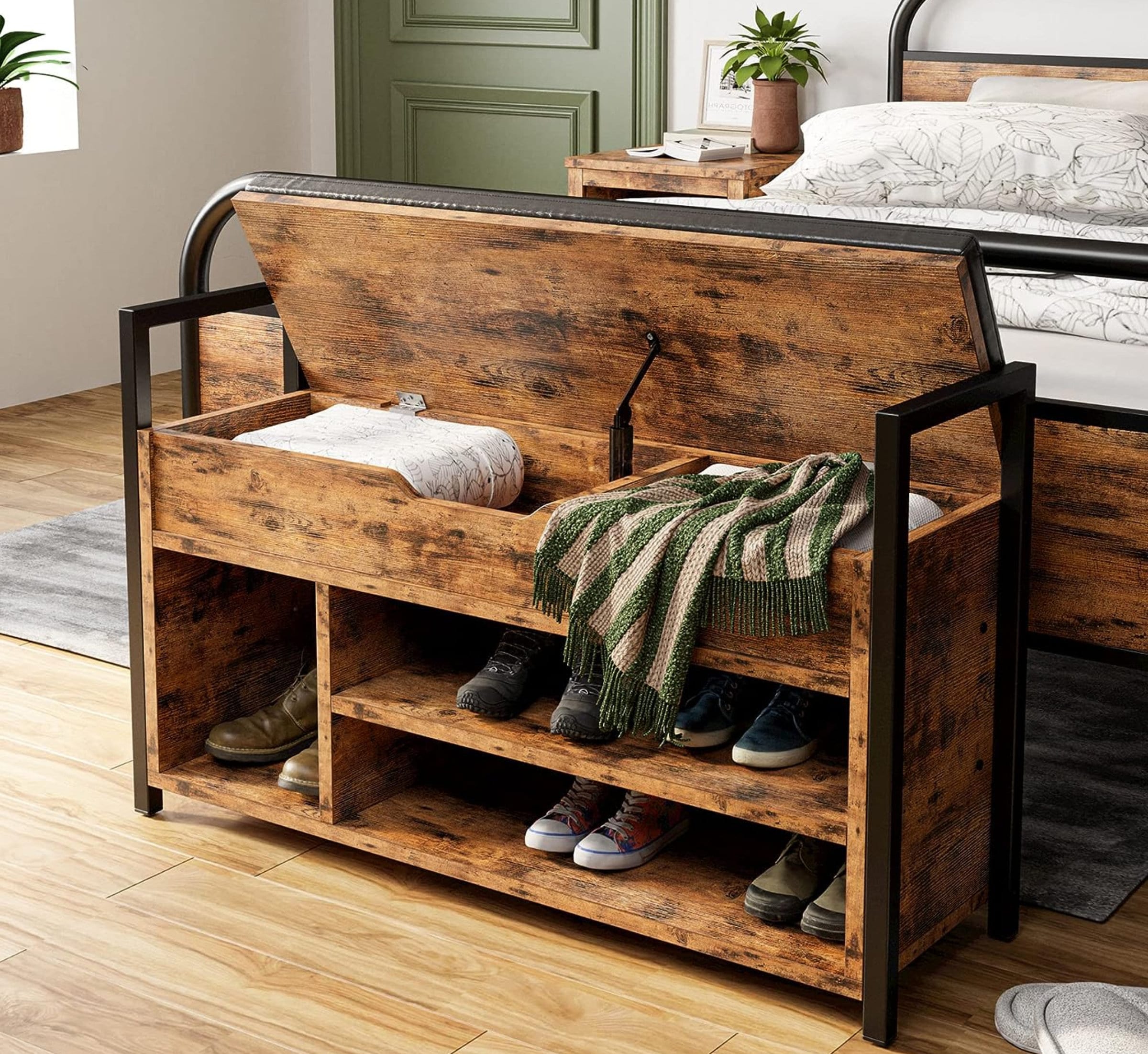 Lift Top Entryway Bench With Storage Box Shoe Storage Bench Etsy