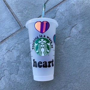 Lehrer Anerkennung Wiederverwendbare Starbucks Tasse