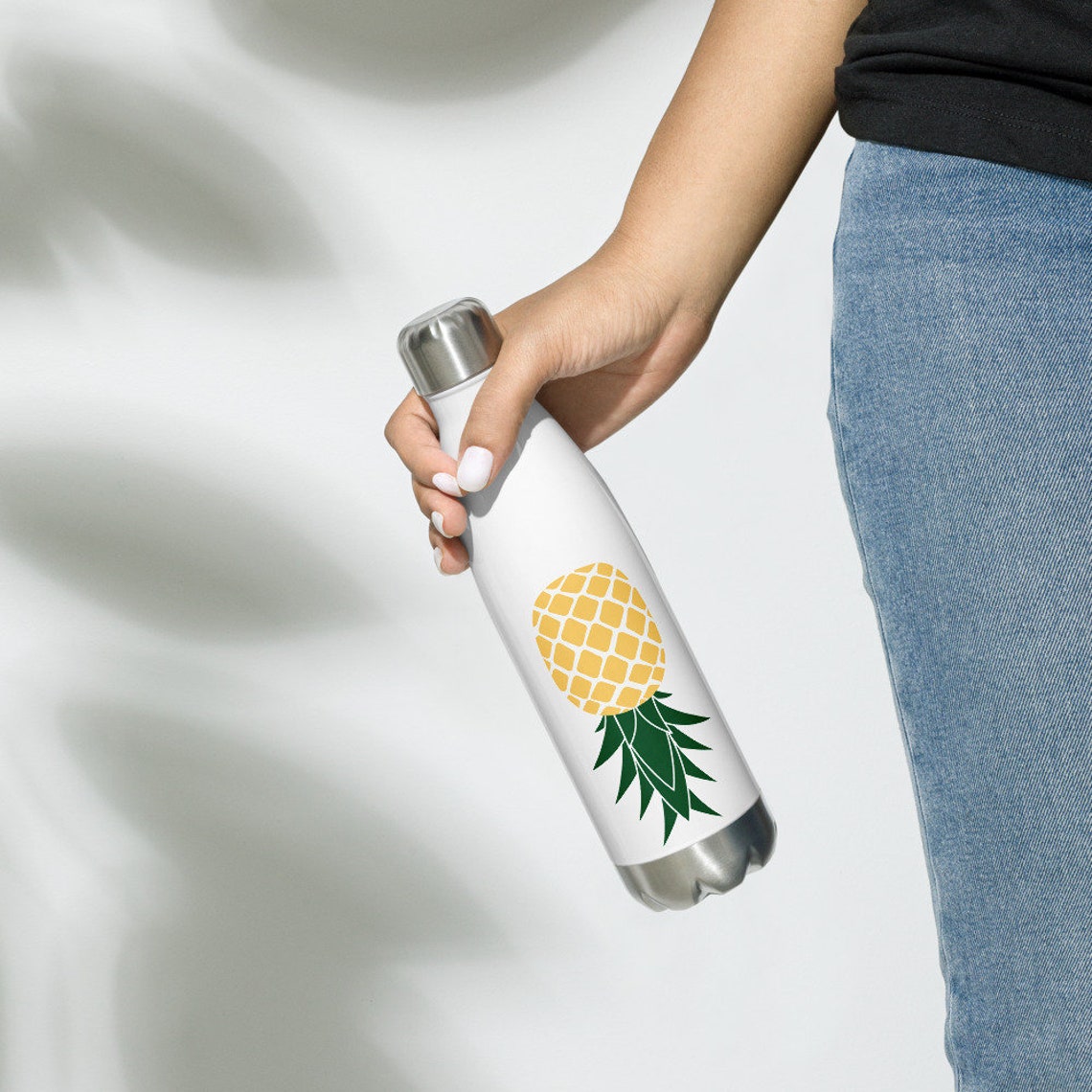 Upside Down Pineapple Stainless Steel Water Bottle Etsy