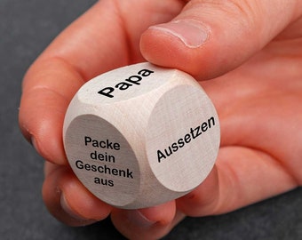 Dice engraved with up to 6 own terms