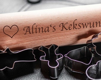 Rolling pin with individual laser engraving