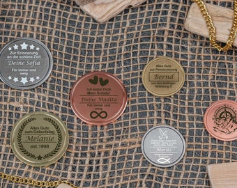 Personalisierte Münzen mit Namen in edler Vintage Optik mit Deiner Wunschgravur