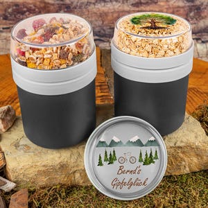 Müslibecher personalisiert aus Kunststoff, personalisierter Müslibecher, Lunch-Pot, Brotdose personalisiert, Brotdose aus Kunststoff bunt