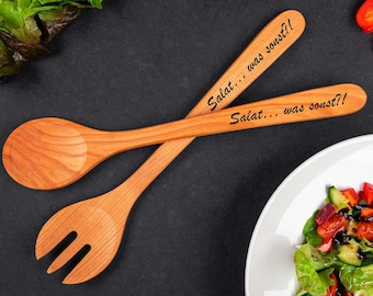 Salad servers personalized with individual engraving