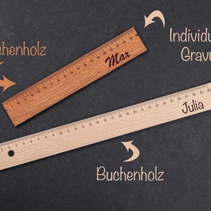 Wooden ruler with personalized engraving image 1