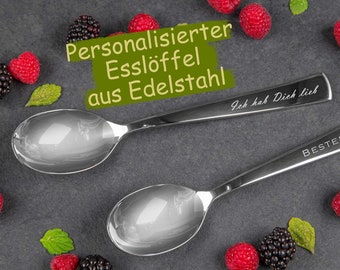 Personalized premium tablespoon with engraving of your choice made of stainless steel