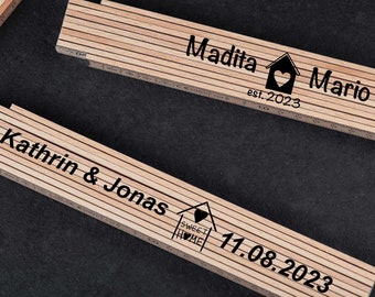 Personalized folding rule perfect as a topping-out ceremony, move-in gift