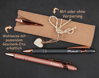 Personalisierter Metall-Kugelschreiber in roségold mit Geschenkverpackung