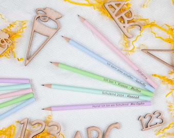Bleistift mit Namen personalisiert, Einschulung Schulanfang Geschenk, Personalisierter Bleistift, Bleistift mit Namen und Gravur