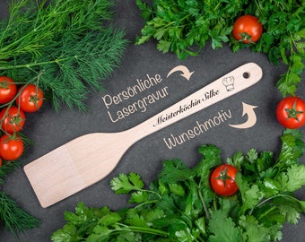 Spatula can be personalized with custom engraving