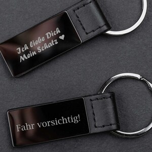 Black chrome plated keychain with engraving image 6