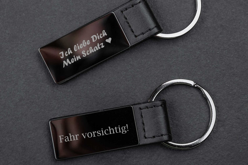 Black chrome plated keychain with engraving image 6