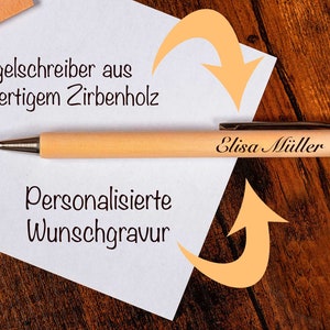 Holz-Kugelschreiber mit Namen personalisiert graviert Bild 5