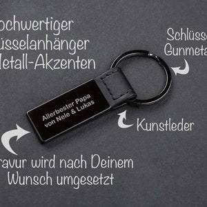 Black chrome plated keychain with engraving image 2