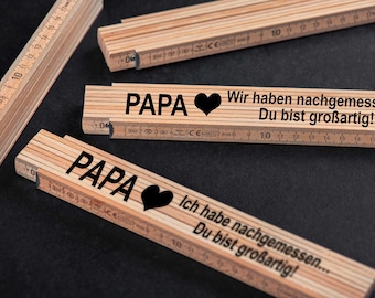 Vatertag Geschenk, Papa Geschenk, Zollstock personalisiert, Männer Geschenk, Mann Geschenk, Vatertagsgeschenk 2025