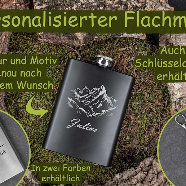 Edelstahl Flachmann mit Gravur personalisiert