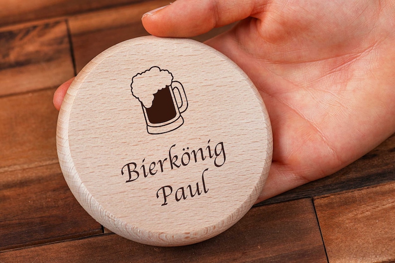 Bierglasdeckel mit personalisierter Laser-Gravur Bild 1