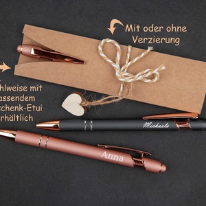 Personalized metal ballpoint pen in rose gold image 2