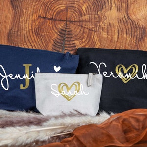 Personalisierte Kosmetiktasche, Kulturbeutel personalisiert mit Namen aus Baumwolle