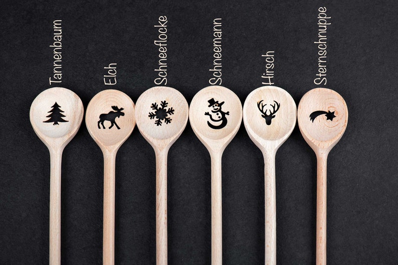 Wooden spoon personalized with a heart image 5