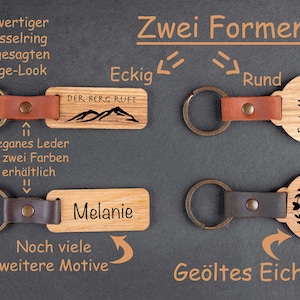 Schlüsselanhänger personalisiert aus Holz mit individueller Gravur Bild 2