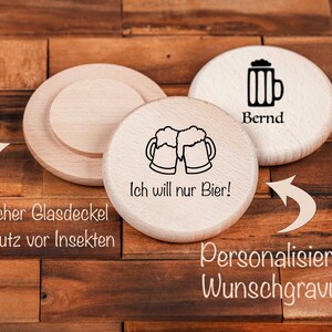 Bierglasdeckel mit personalisierter Laser-Gravur Bild 2