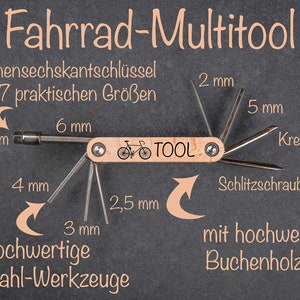 Personalized bicycle multitool with name image 2