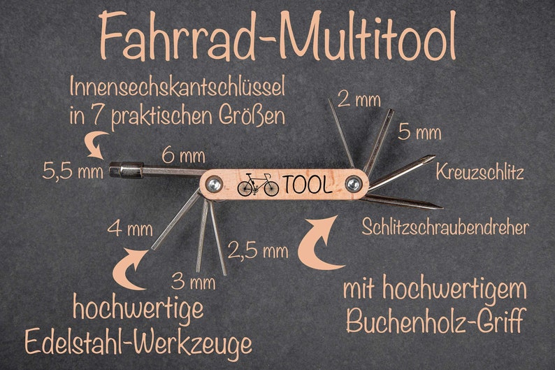 Personalized bicycle multitool with name image 2