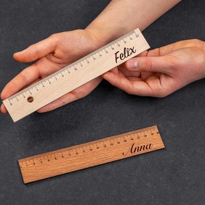 Wooden ruler with personalized engraving image 3