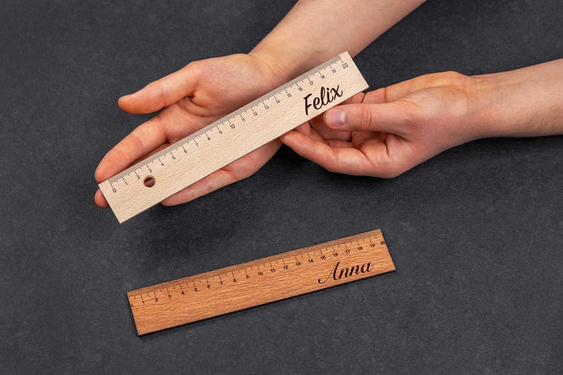 Wooden ruler with personalized engraving image 3
