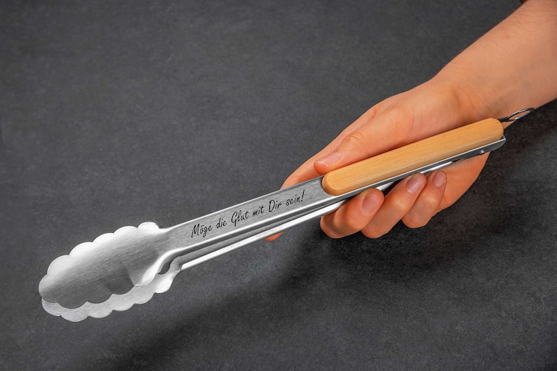 Personalized stainless steel grill tongs image 4