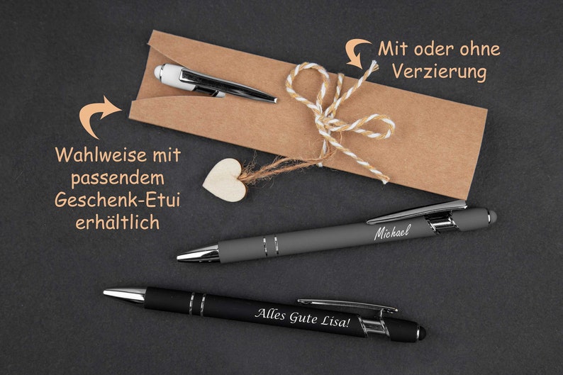 Personalisierter Metall-Kugelschreiber mit Gravur und Geschenkverpackung Bild 1